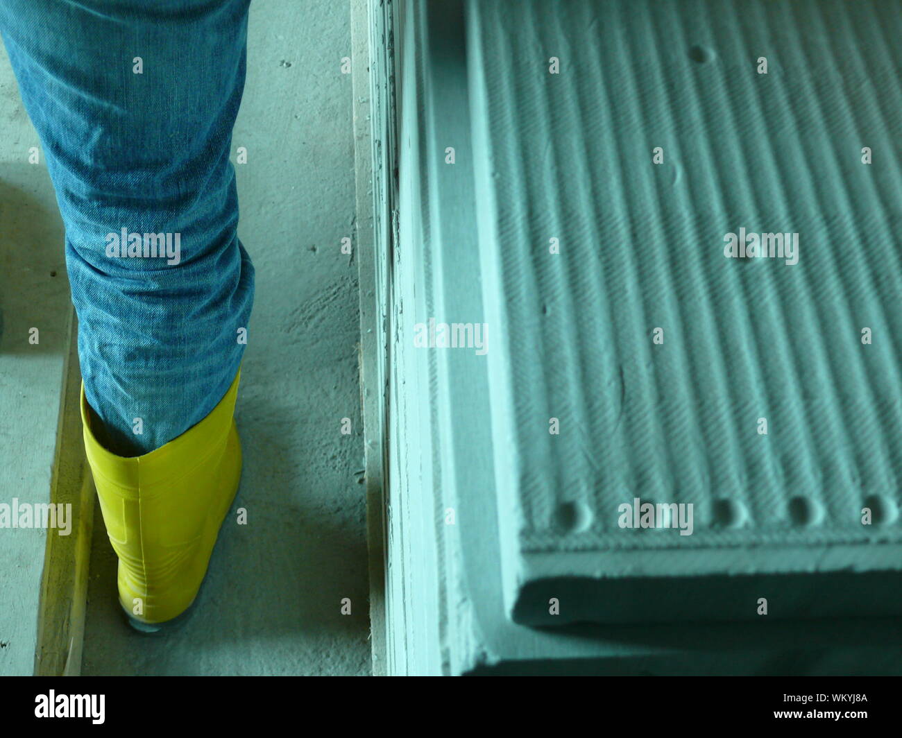Worker with boot hires stock photography and images Alamy