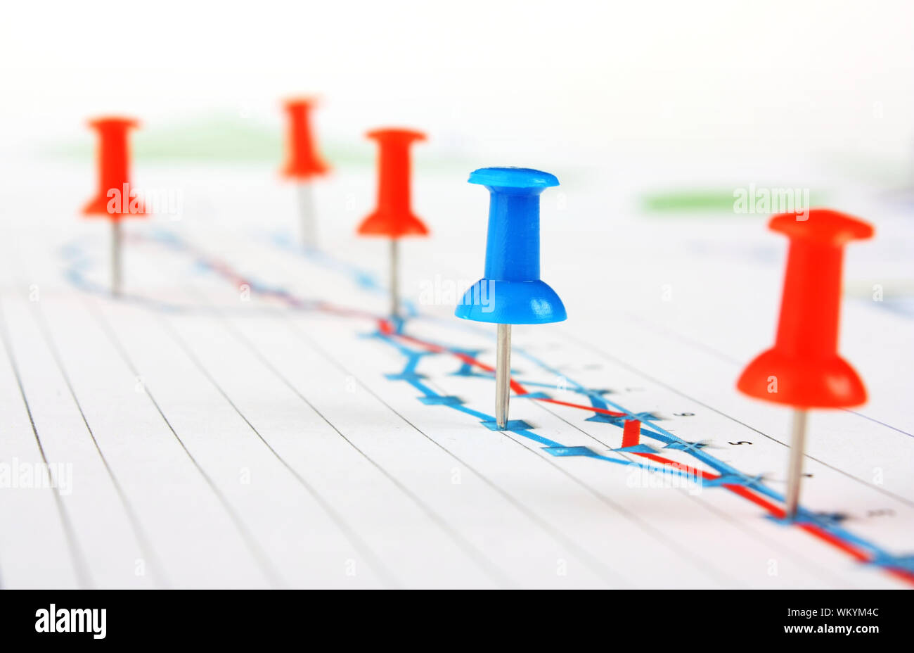 Graphs tables and documents laid on the table Stock Photo
