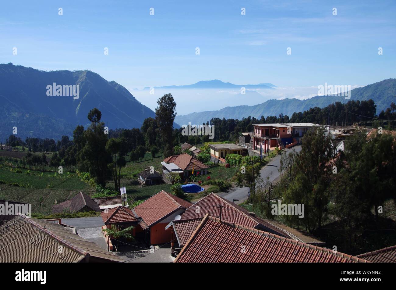 Landscape on the Java island in Indonesia Stock Photo
