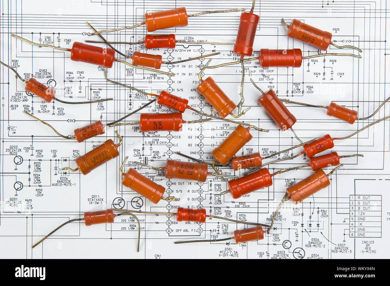Laid out components hi-res stock photography and images - Alamy