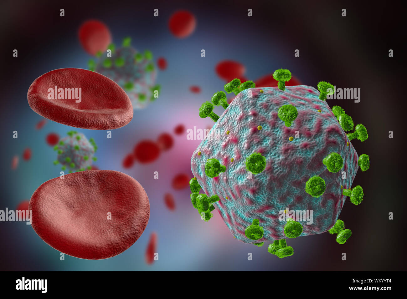 3D generated illustration of HIV Aids virus cells for medical science  background Stock Photo - Alamy