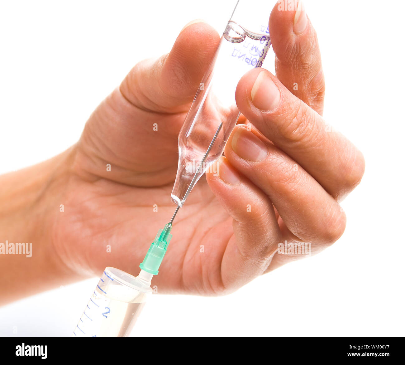 introduction of intravenous injection isolated on white background ...