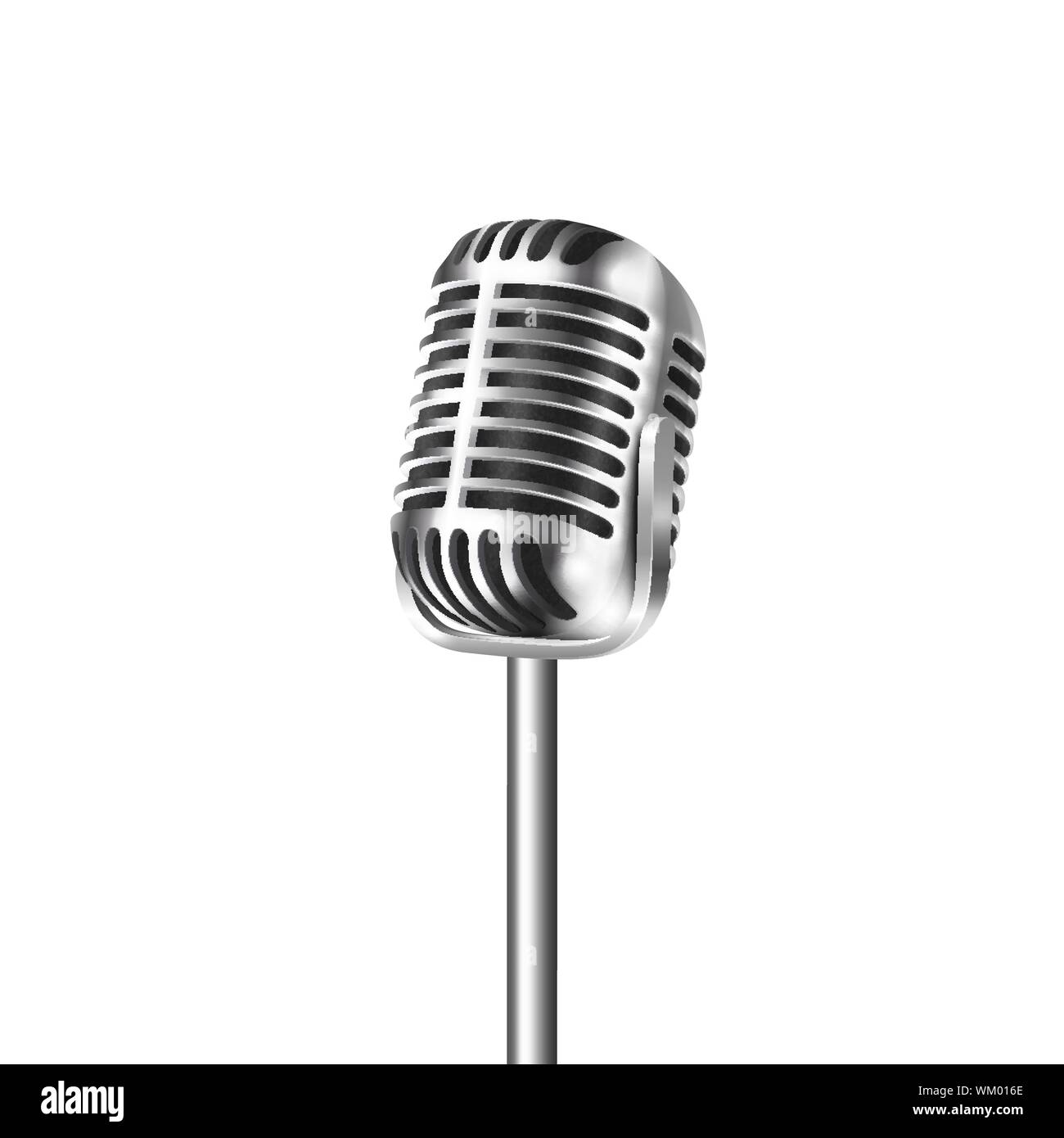 Vector 3d Realistic Steel Retro Concert Vocal Microphone Icon Closeup  Isolated on White Background. Design Template of Vintage Karaoke Metal Mic.  Fron Stock Vector Image & Art - Alamy
