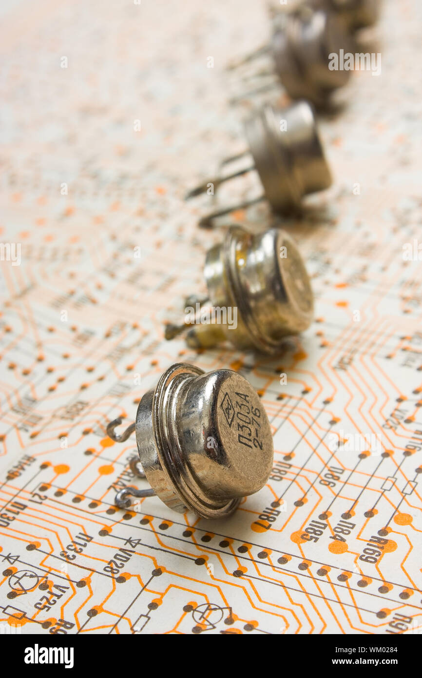 Radio components laid out on the electronic circuit Stock Photo - Alamy