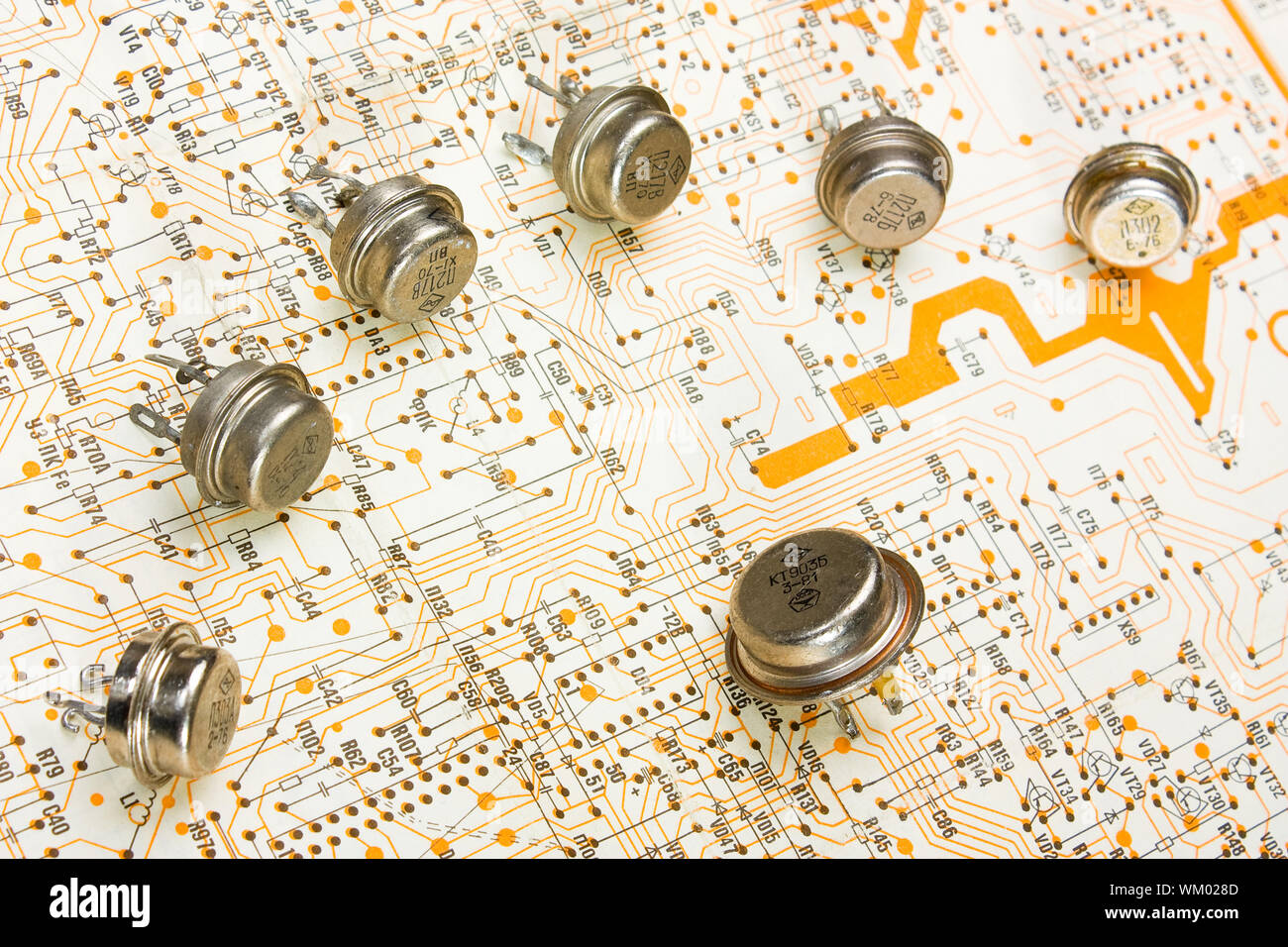 Radio components laid out on the electronic circuit Stock Photo - Alamy