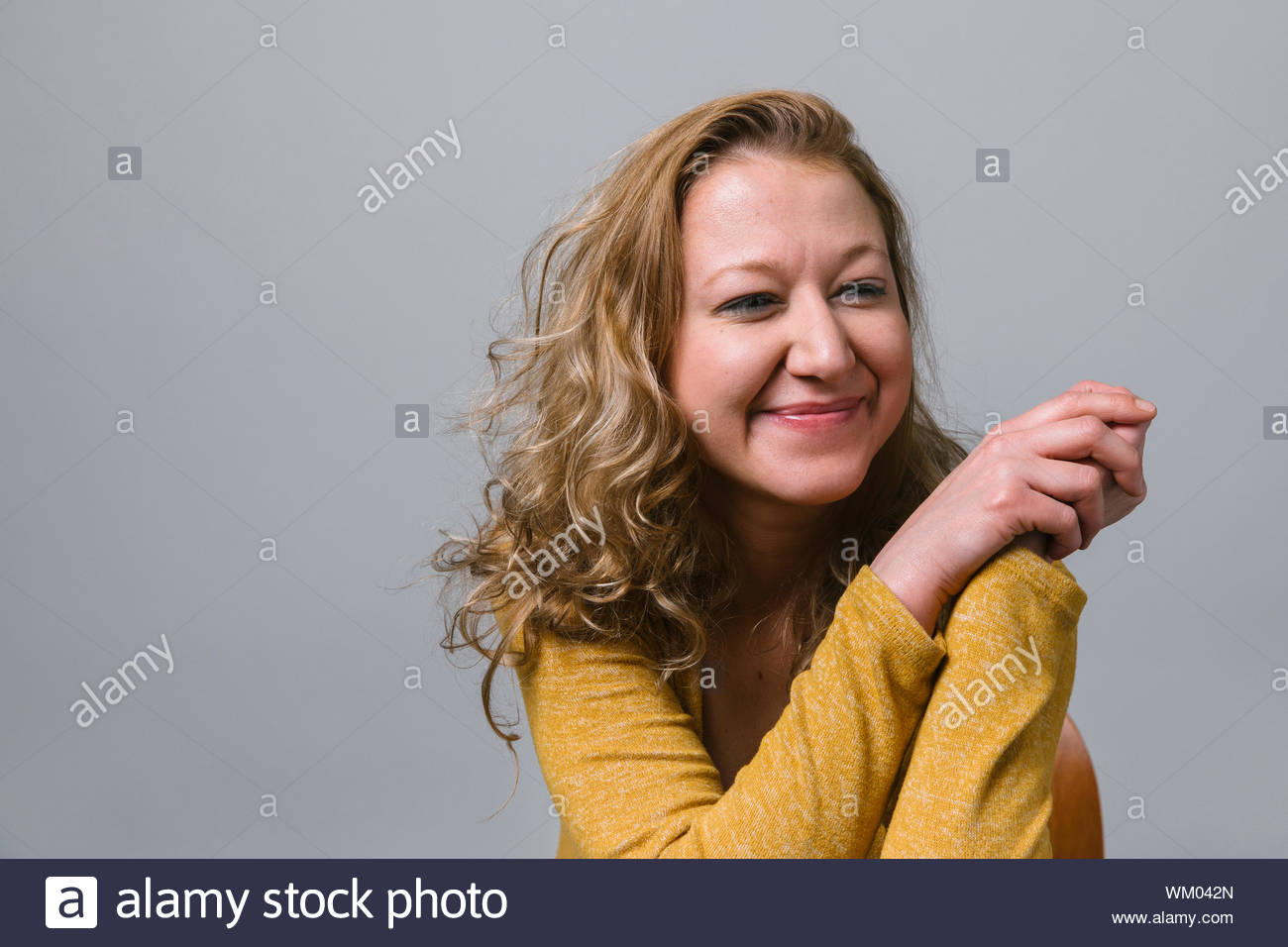Portrait smiling, carefree woman Stock Photo Alamy