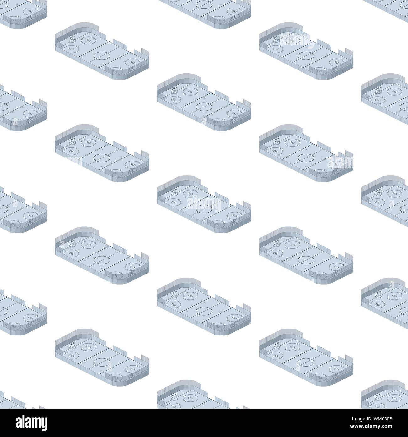 Freestyle Patterns Ice Rink Hockey theme seamless pattern with isometric hockey rinks. Vector ...