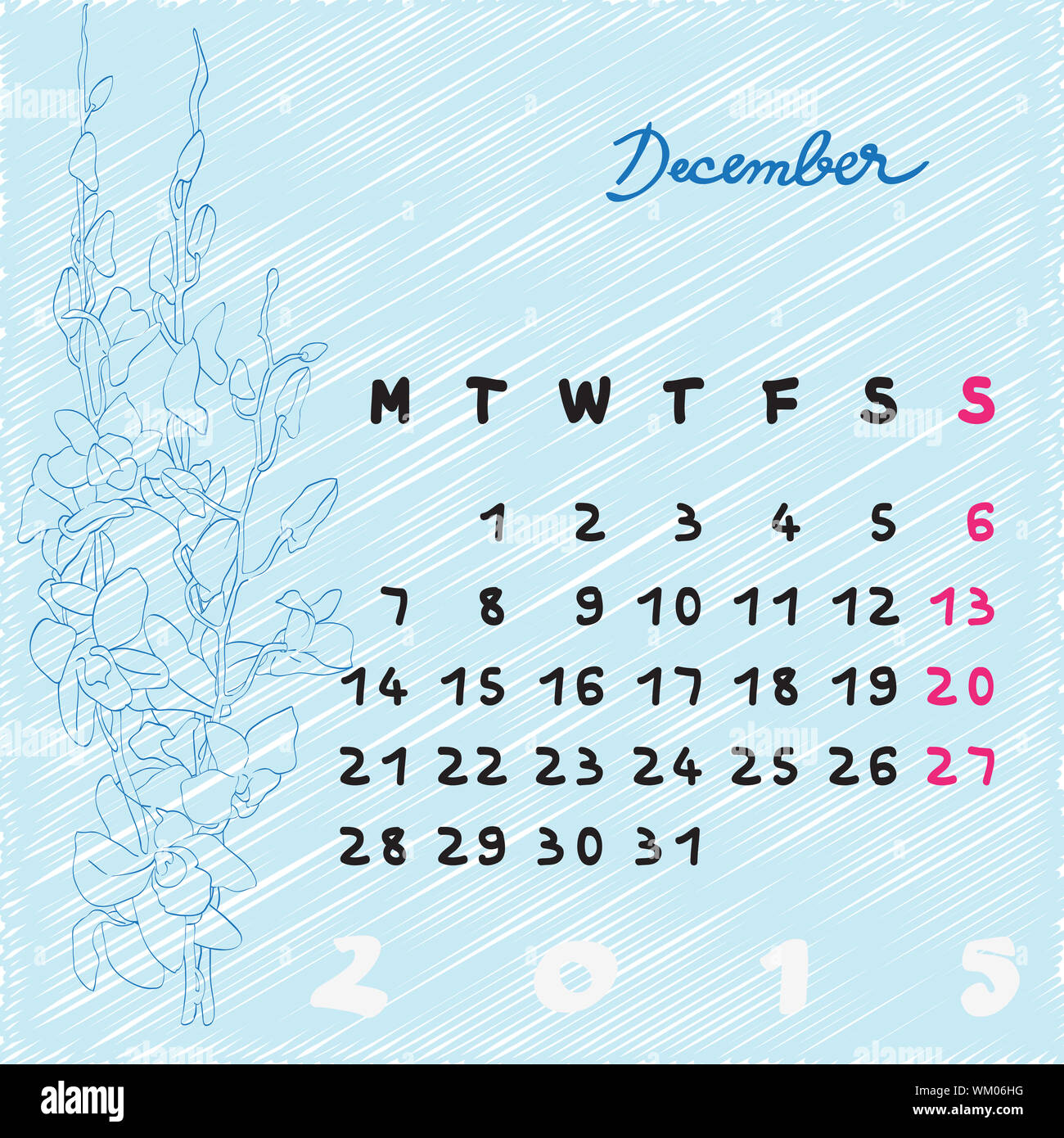 Calendar 15 Graphic Illustration Of December Month Calendar With Original Hand Drawn Text And Orchid Flower Stock Photo Alamy Calendar 15 Graphic Illustration Of December Month Calendar With Original Hand Drawn Text And Orchid Flower Stock Photo Alamy