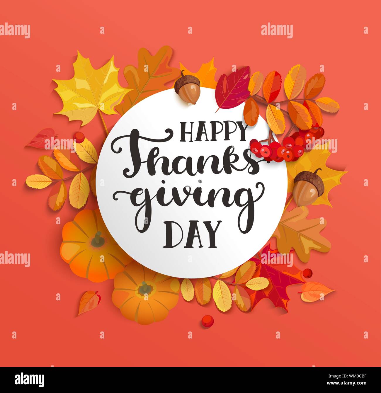 Banner for happy thanksgiving day celebration. Stock Vector