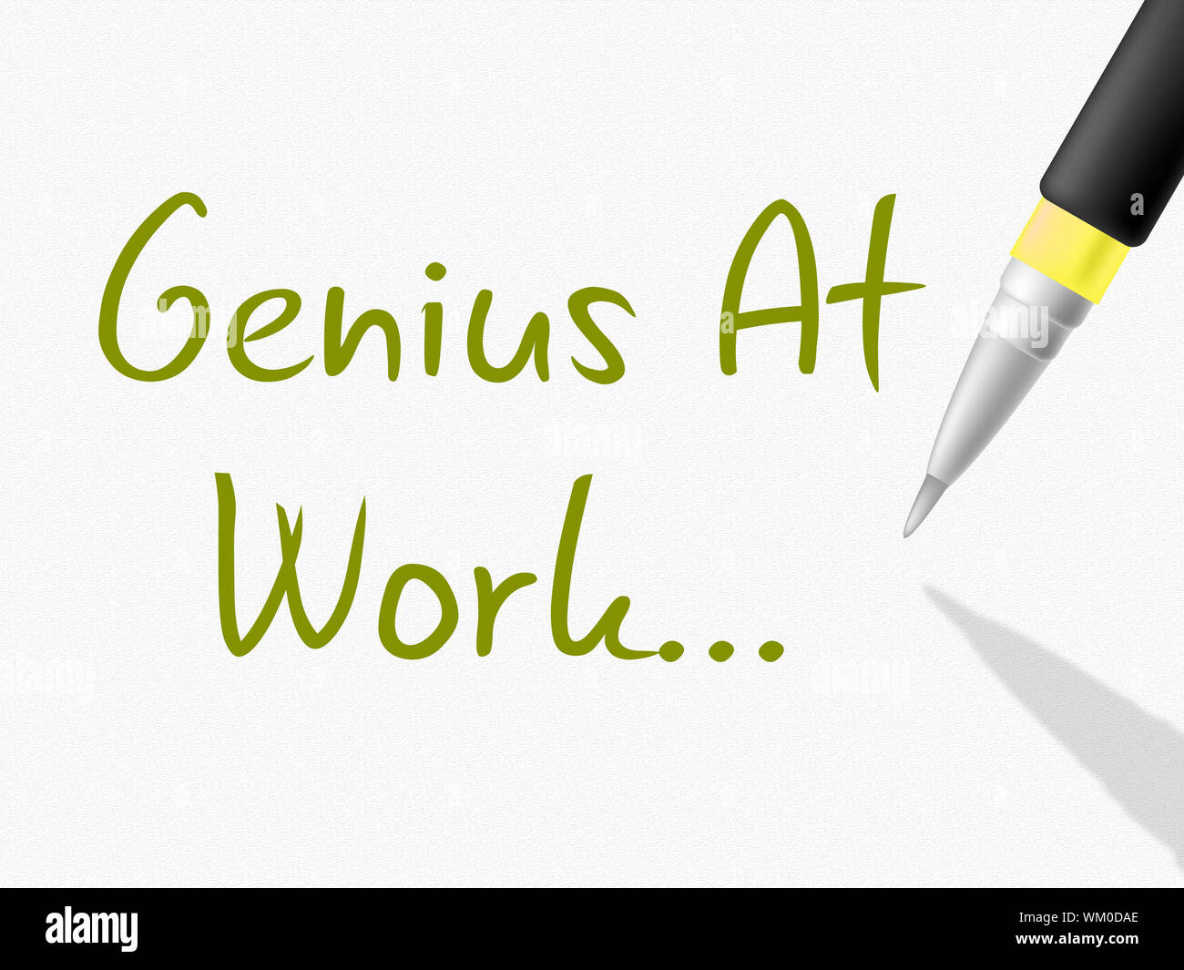Genius At Work Meaning Intellectual Capacity And Comprehension Stock Photo
