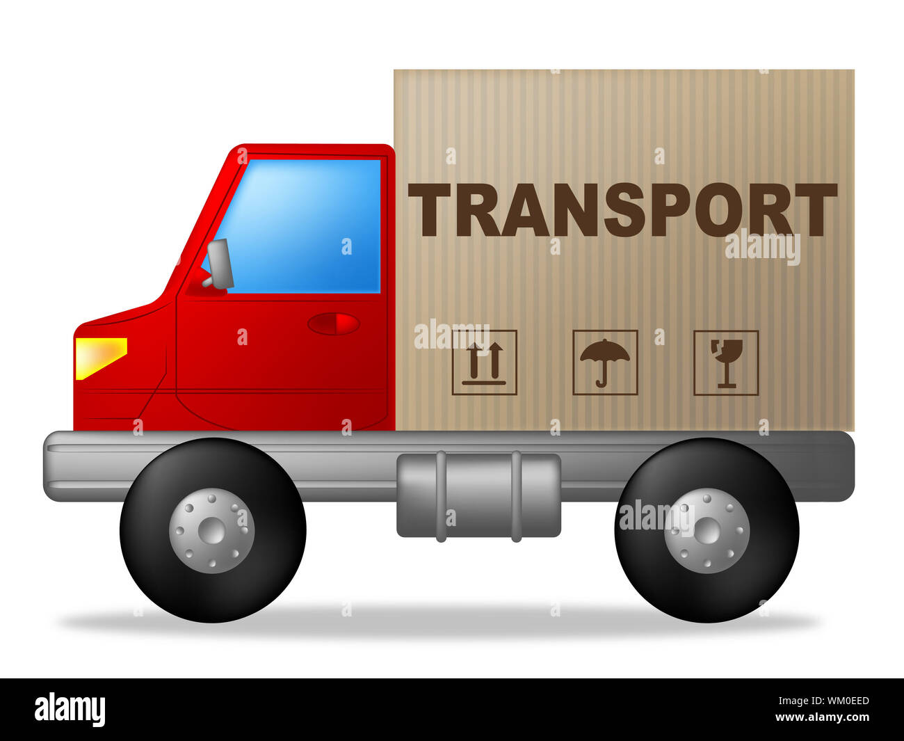 Transport Truck Meaning Delivering Transportation And Parcel Stock