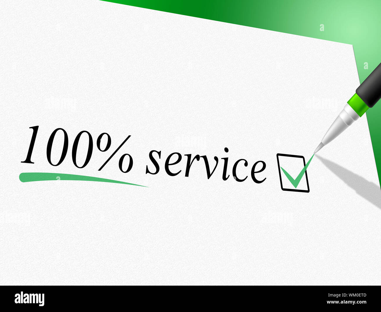 Hundred Percent Service Meaning Help Desk And Services Stock Photo