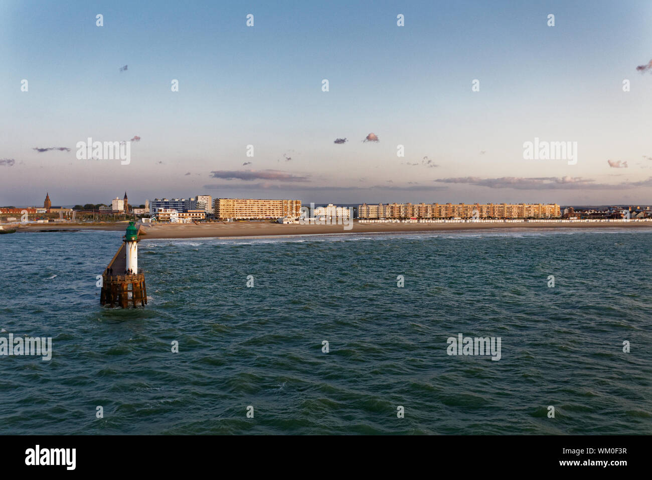 The promenade and lighthouse Calais in France Stock Photo