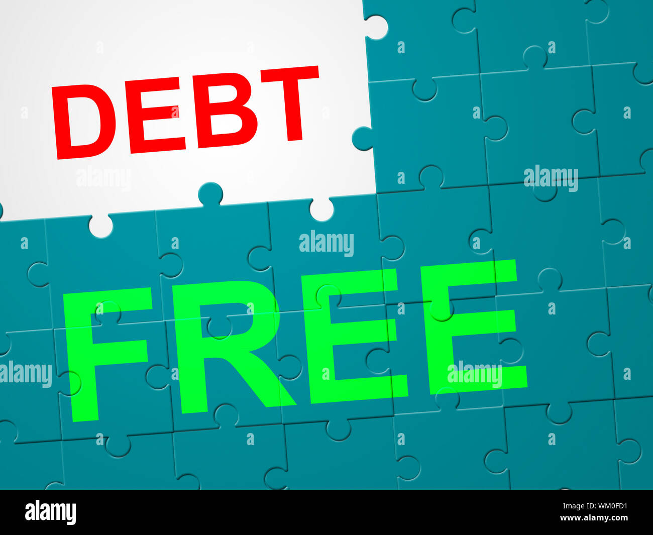 Debt Free Indicating Debit Card And Indebtedness Stock Photo