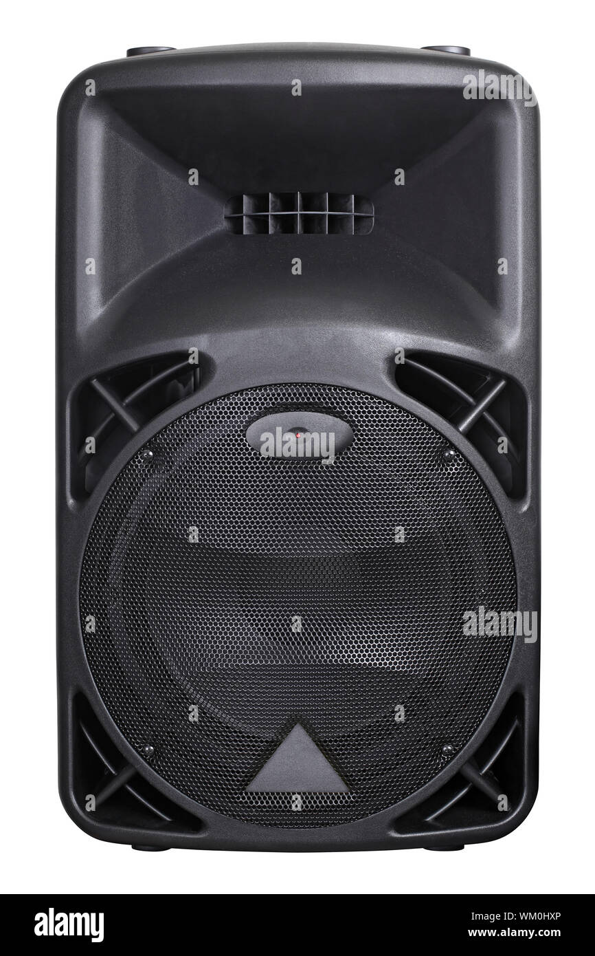 Photograph of the front of a concert loudspeaker.  Background image for music-related subjects. Clipping path included. Stock Photo