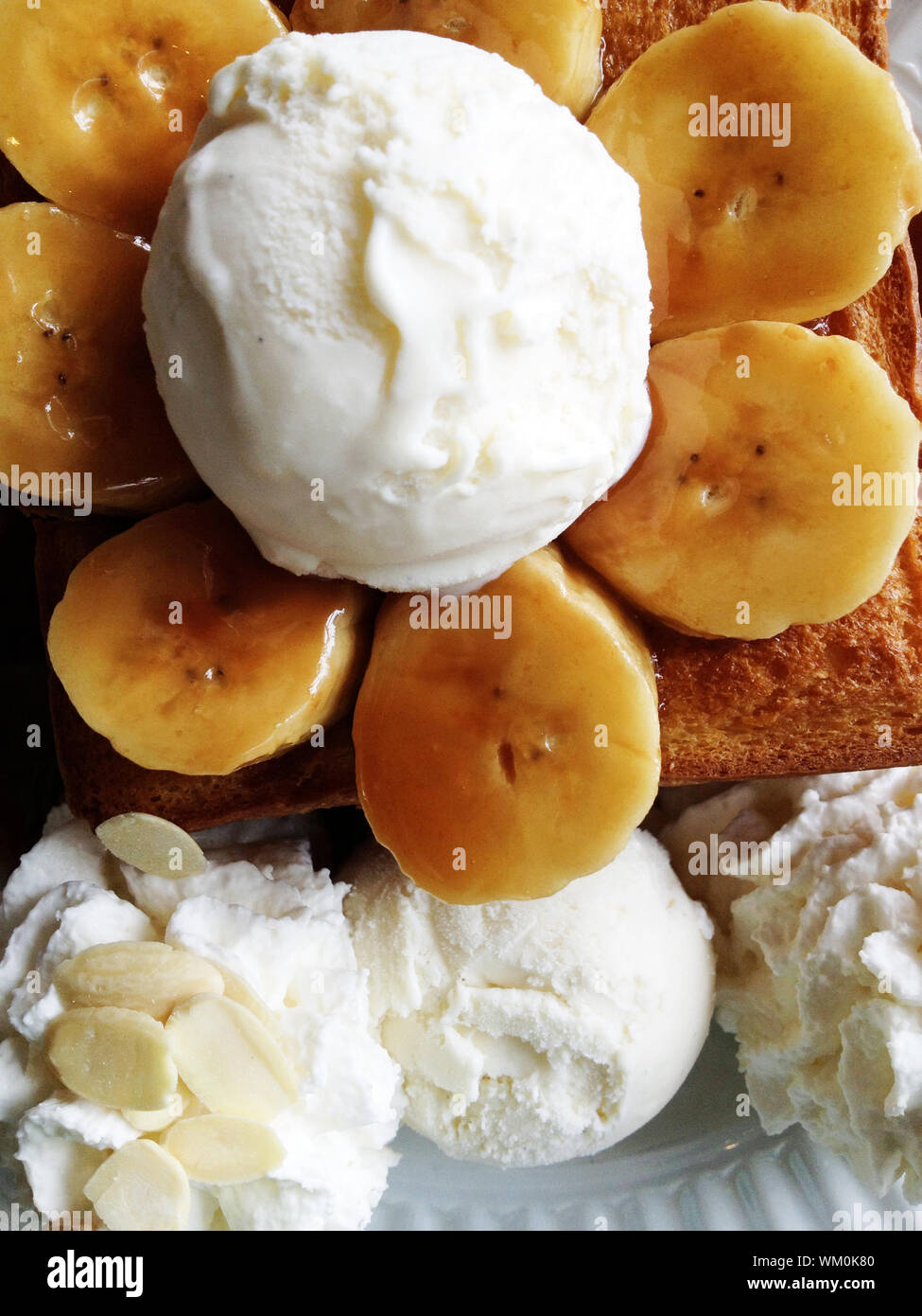 Banana Ice Cream Dessert Stock Photo Alamy