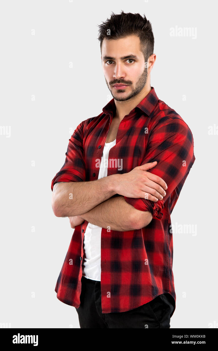 Studio portrait of a handsome young man Stock Photo - Alamy