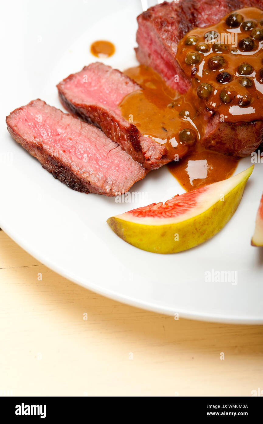 green peppercorn beef filet mignon Stock Photo Alamy