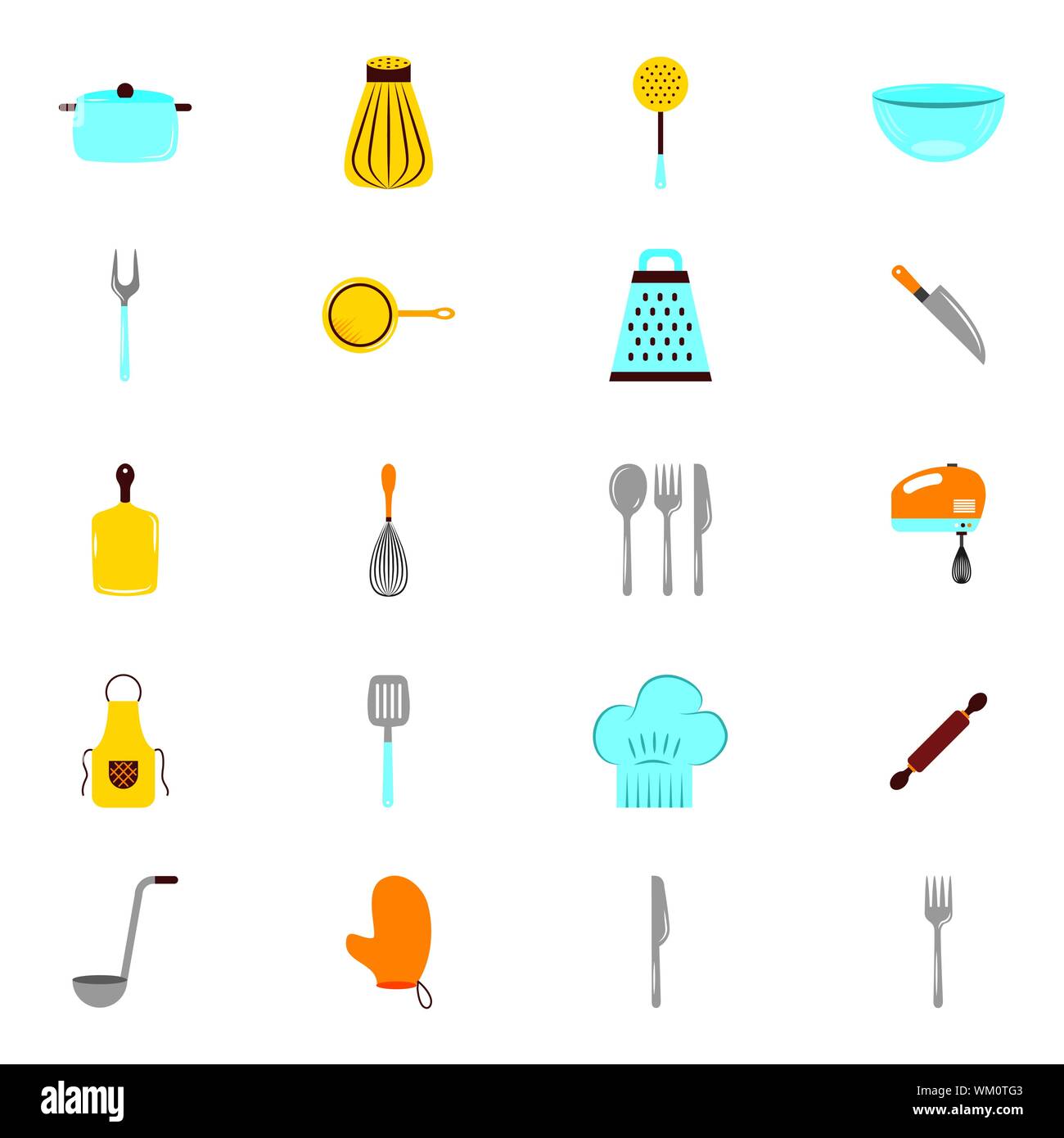 bundle of kitchenware set icons Stock Vector