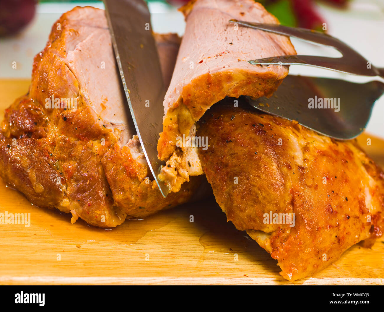 A piece of meat roasted Stock Photo Alamy