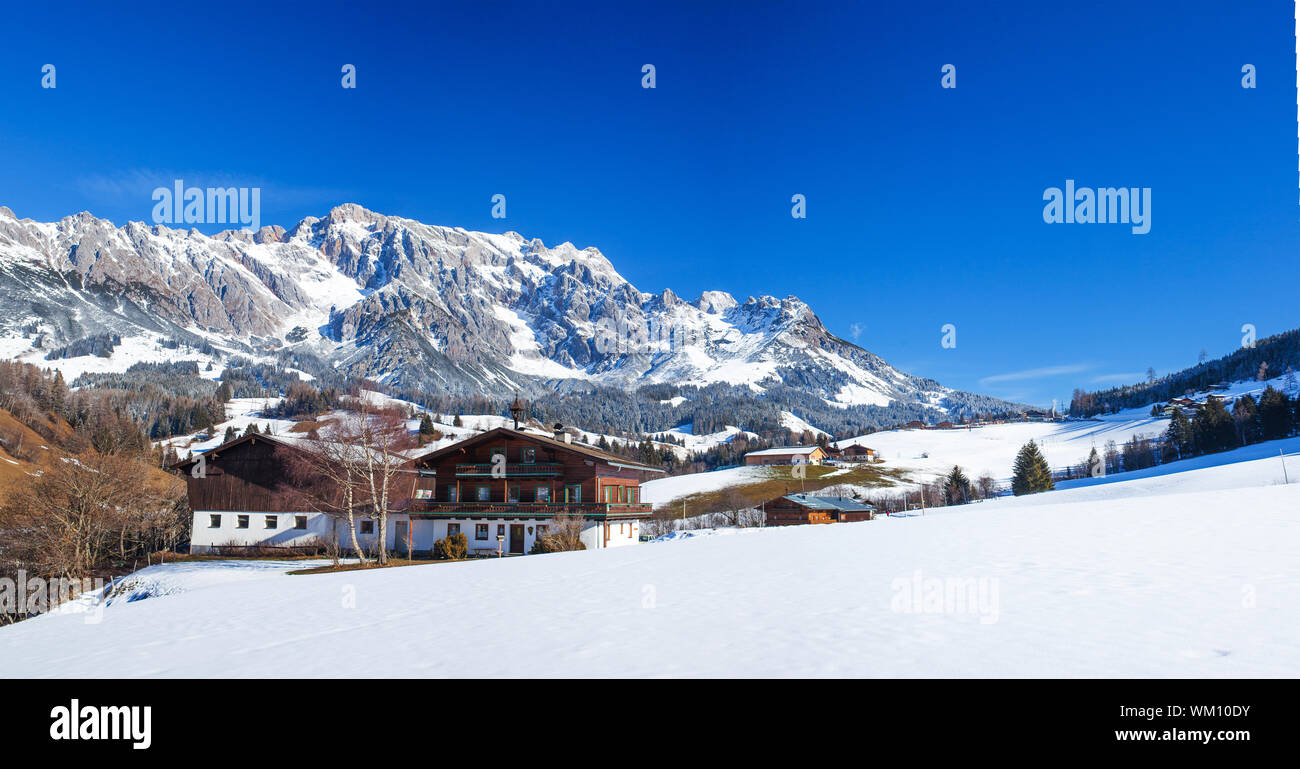 Winter in the Alps, Austria. Panorama shot Stock Photo - Alamy