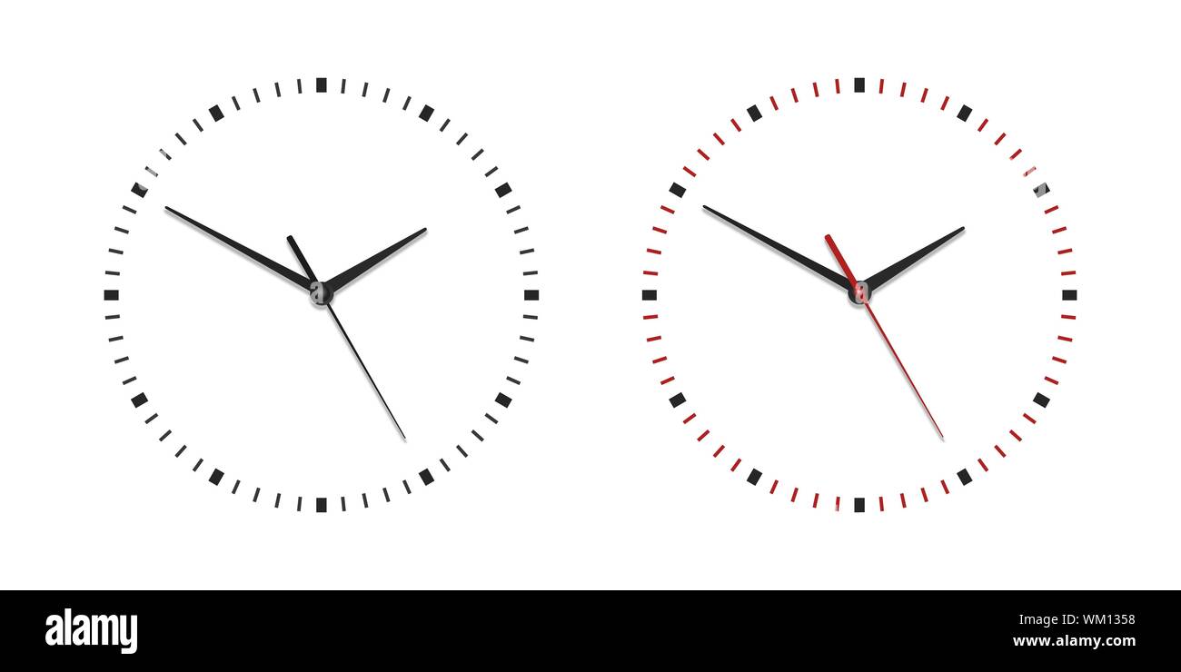 Vector Classic Simple Wall Clock without Numbers Isolated on White