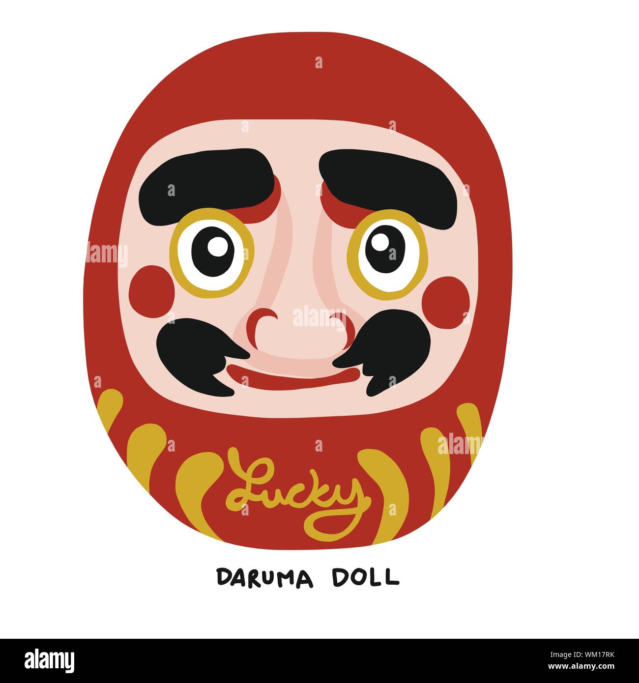 Daruma Japanese lucky charm cartoon vector illustration Stock Vector Image  & Art - Alamy