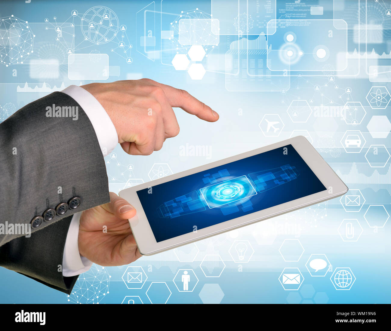 Tablet screen chart circle hi-res stock photography and images - Alamy