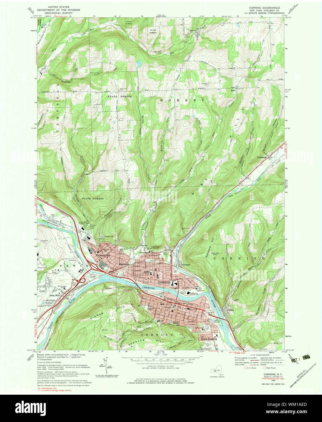 Map of corning new york hi-res stock photography and images - Alamy