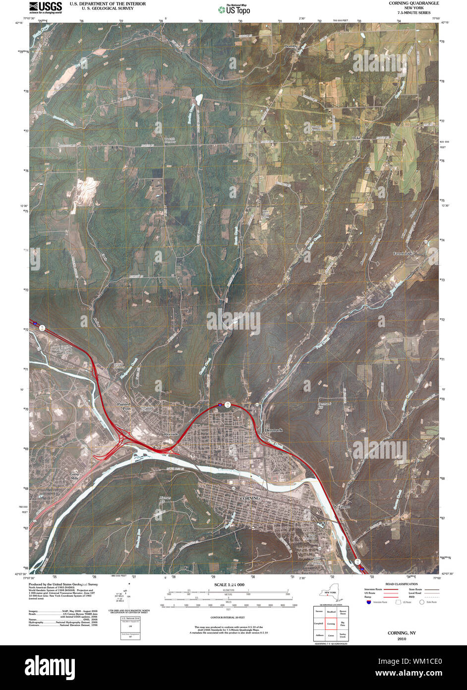 Map of corning new york hires stock photography and images Alamy