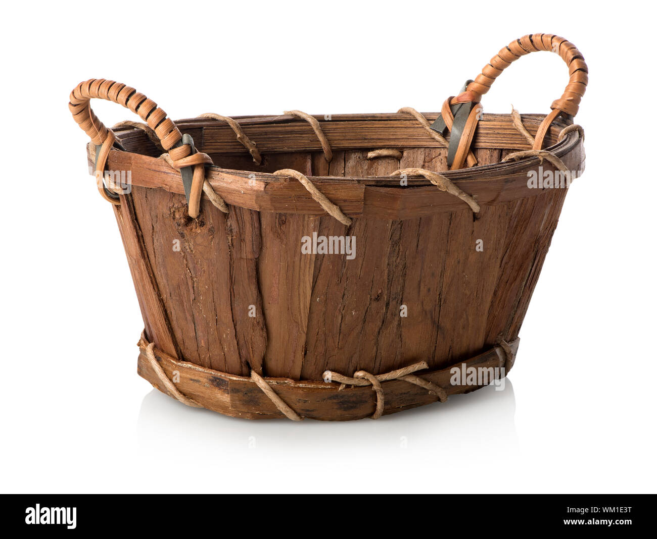 Wicker basket isolated on a white background Stock Photo - Alamy