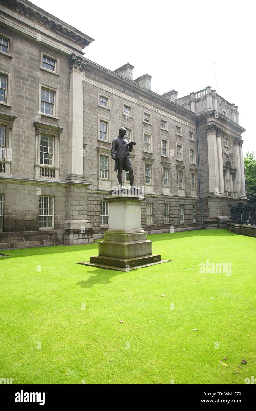 classic statue outside trinity college in dublin Stock Photo Alamy