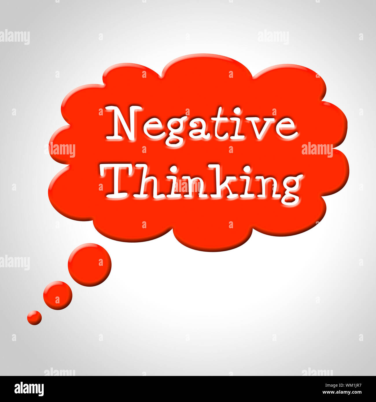 Negative Thinking Bubble Representing Stop No And Plan Stock Photo - Alamy