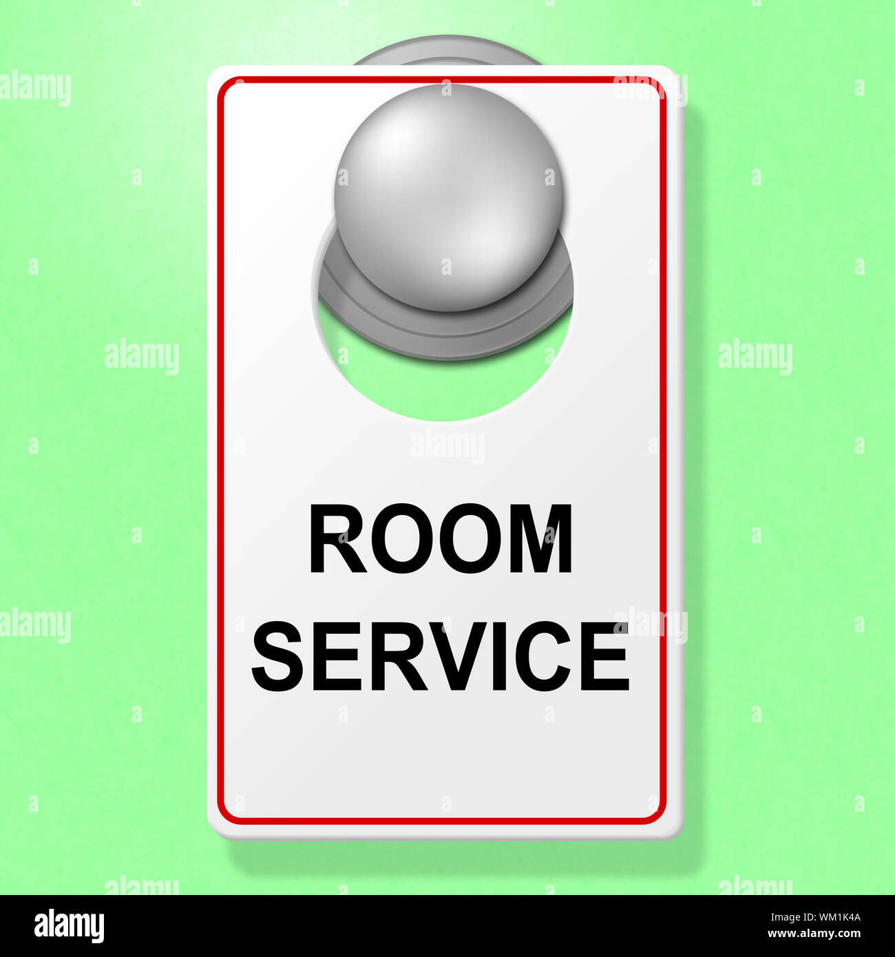 Room Service Sign Meaning Check In And Foodstuff Stock Photo Alamy