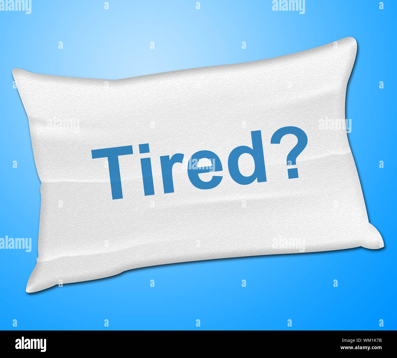 Tired Pillow Meaning Sleepy Yawn And Lethargic Stock Photo Alamy