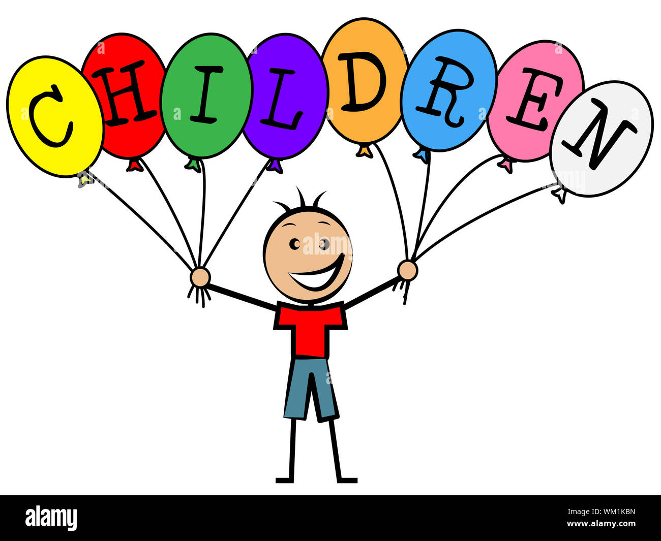 Children Balloons Meaning Decoration Youths And Youngster Stock Photo