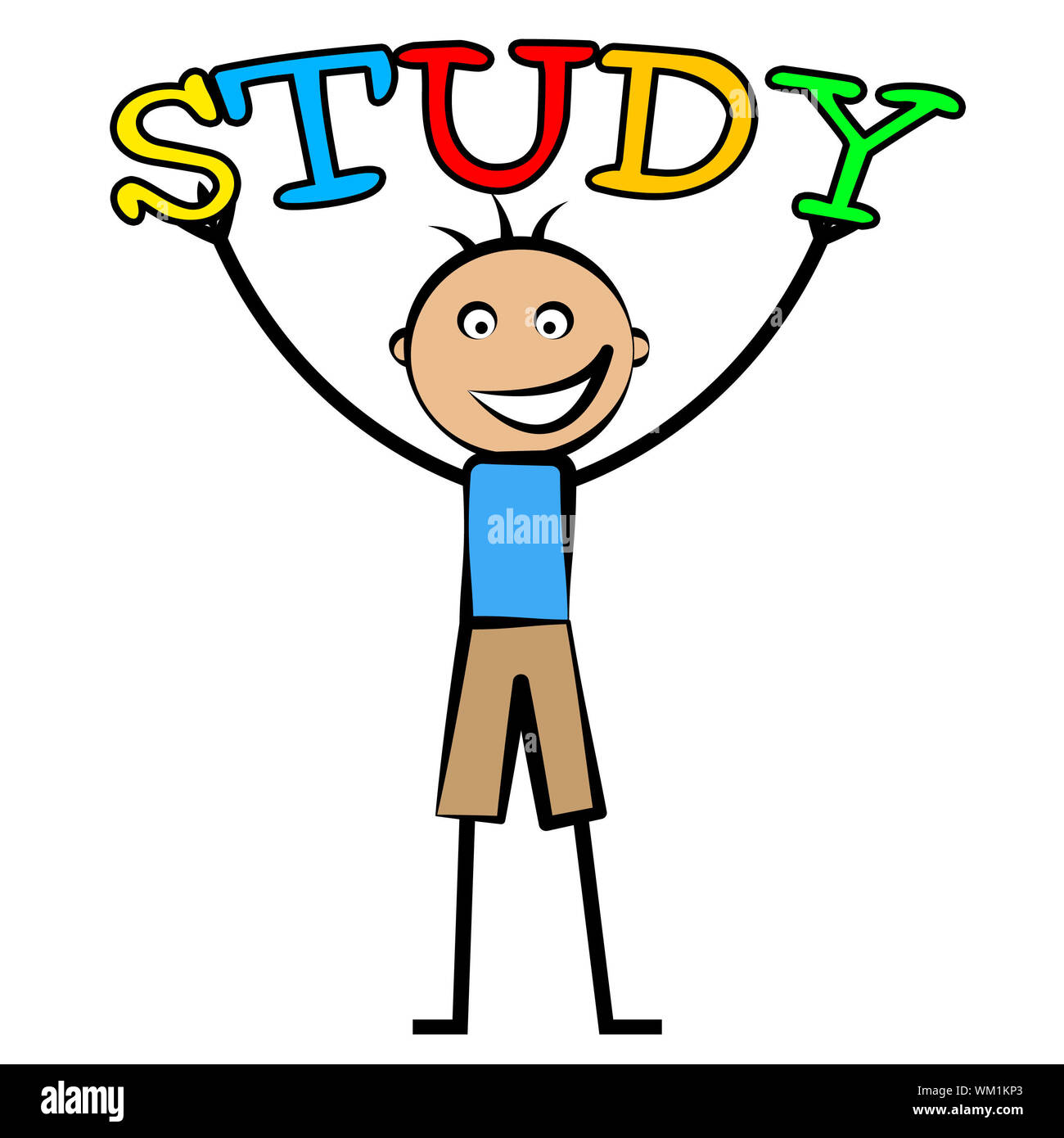 Kids Study Showing Childhood School And Children Stock Photo - Alamy