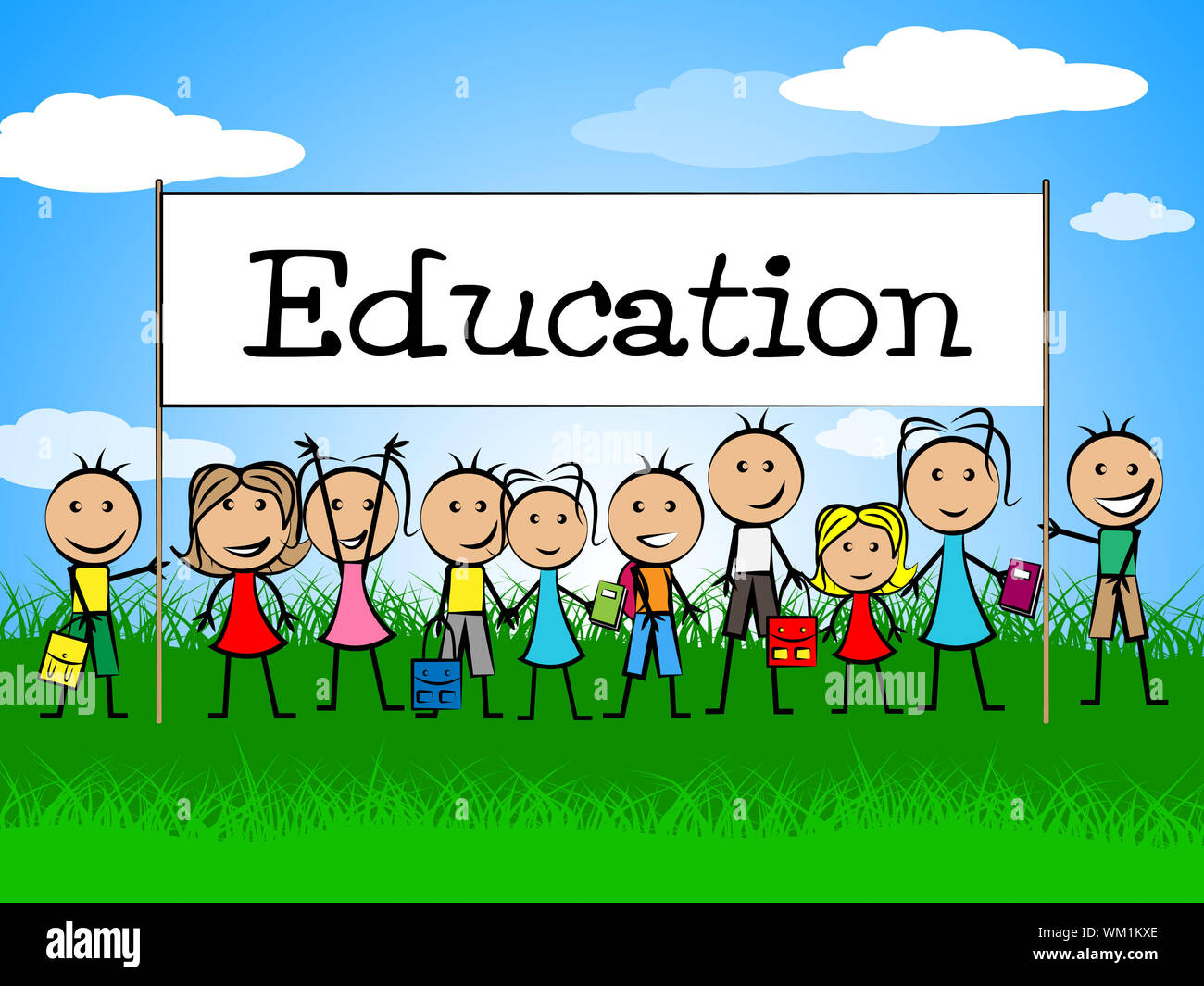 Education Banner Meaning Develop Train And Studying Stock Photo