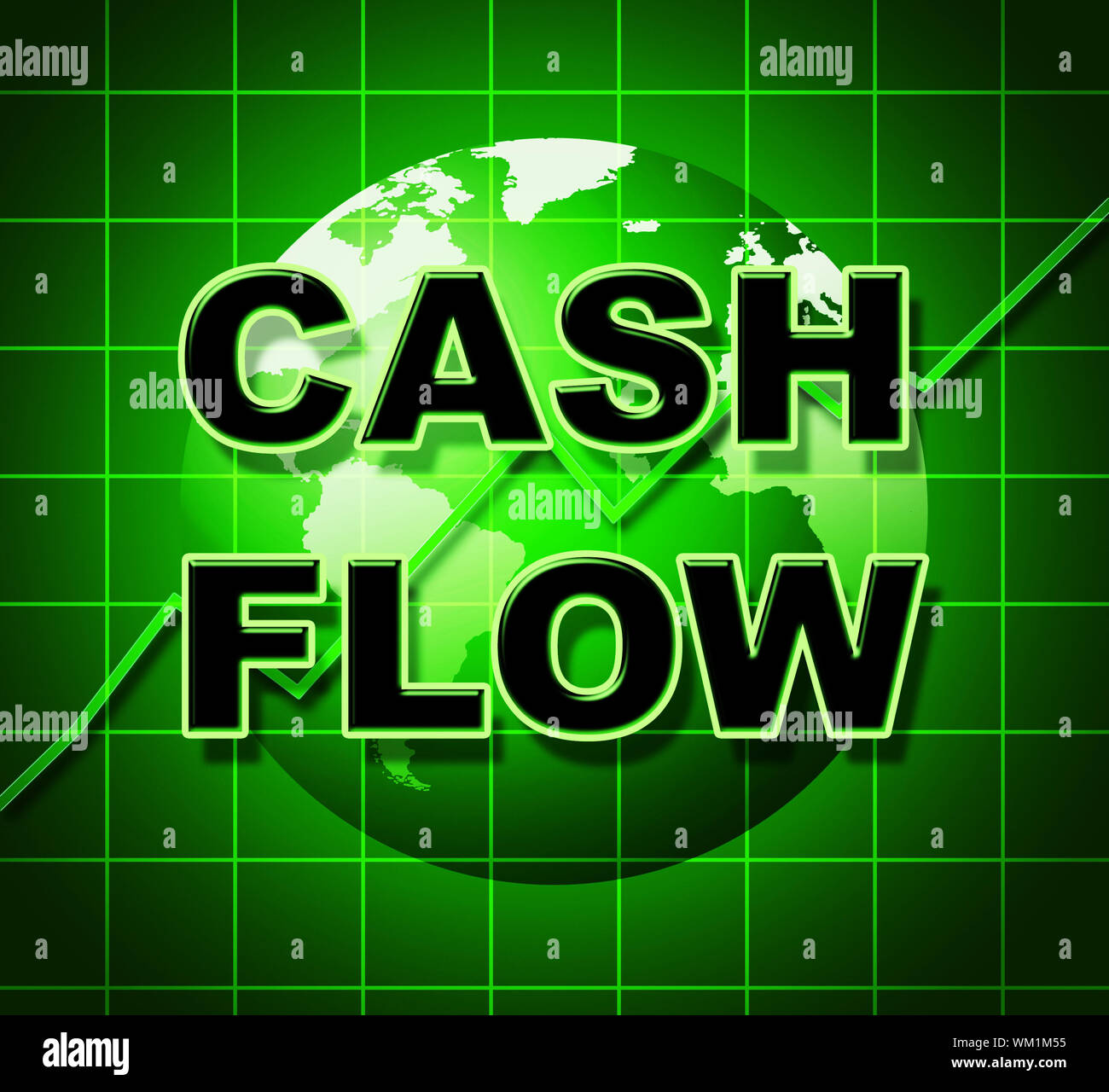 Cash Flow Graph Showing Forecast Earning And Salaries Stock Photo