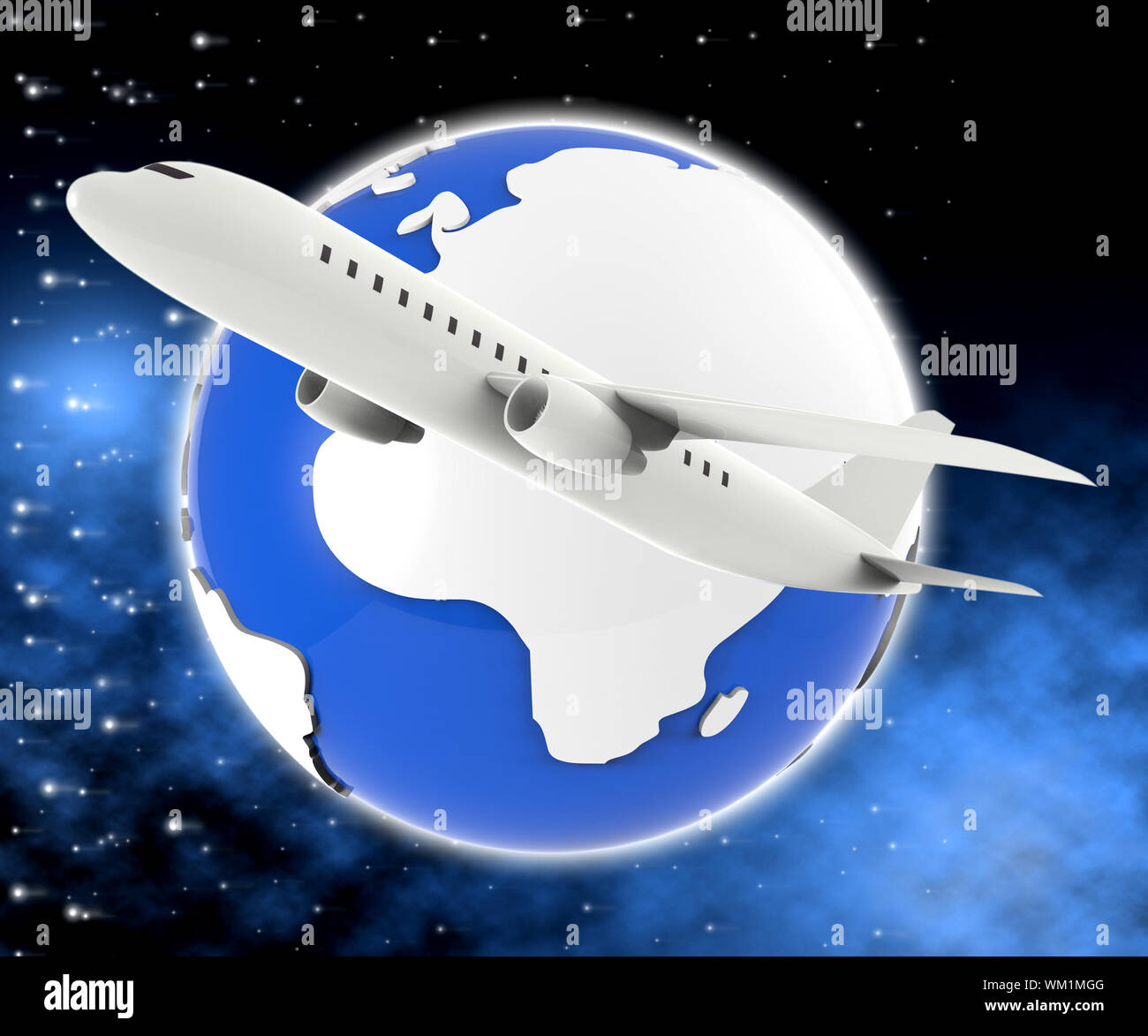 World Plane Representing Roam Travels And Tours Stock Photo