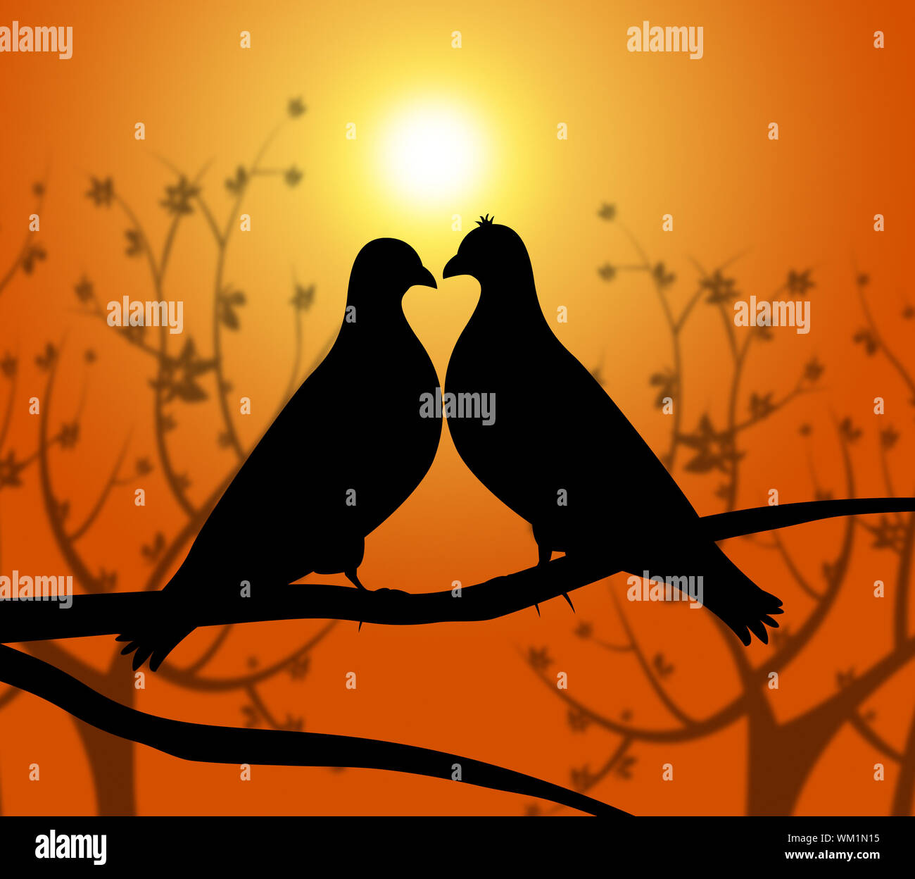 Love Birds Indicating Adoration Dating And Romance Stock Photo - Alamy