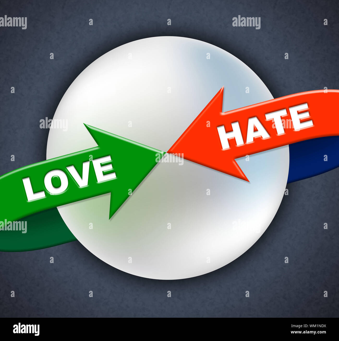 Love Hate Arrows Meaning Boyfriend Fondness And Heart Stock Photo - Alamy