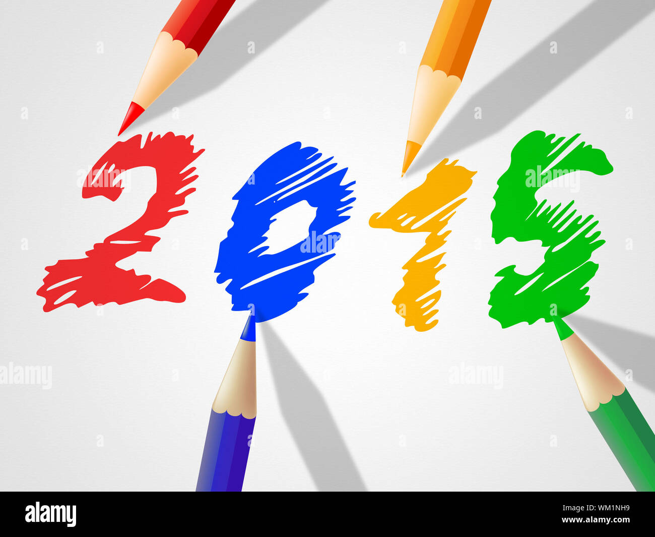 Twenty Fifteen Representing New Year And Annual Stock Photo - Alamy