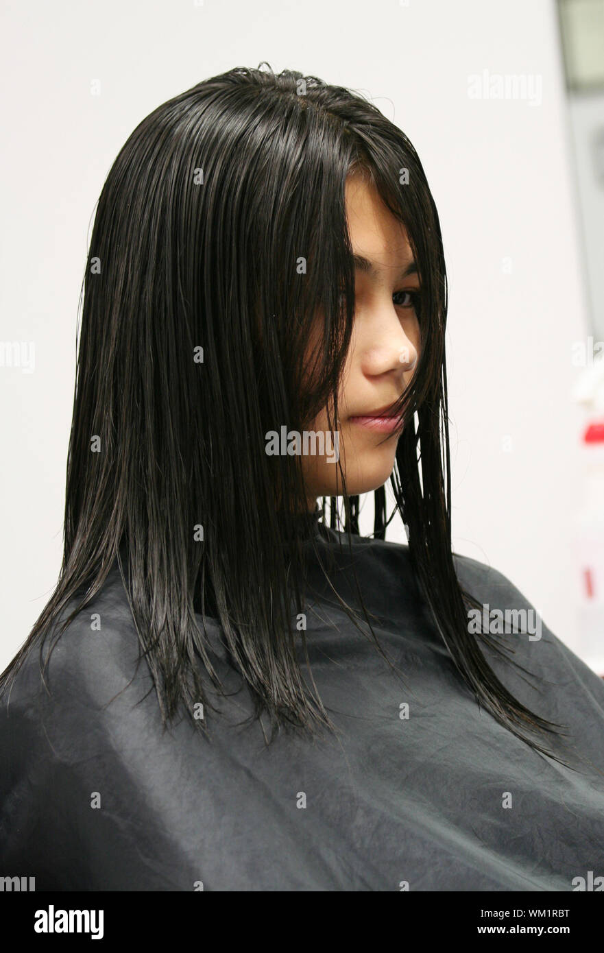 Young Teen Girl Getting Haircut Stock Photo 270488956 Alamy