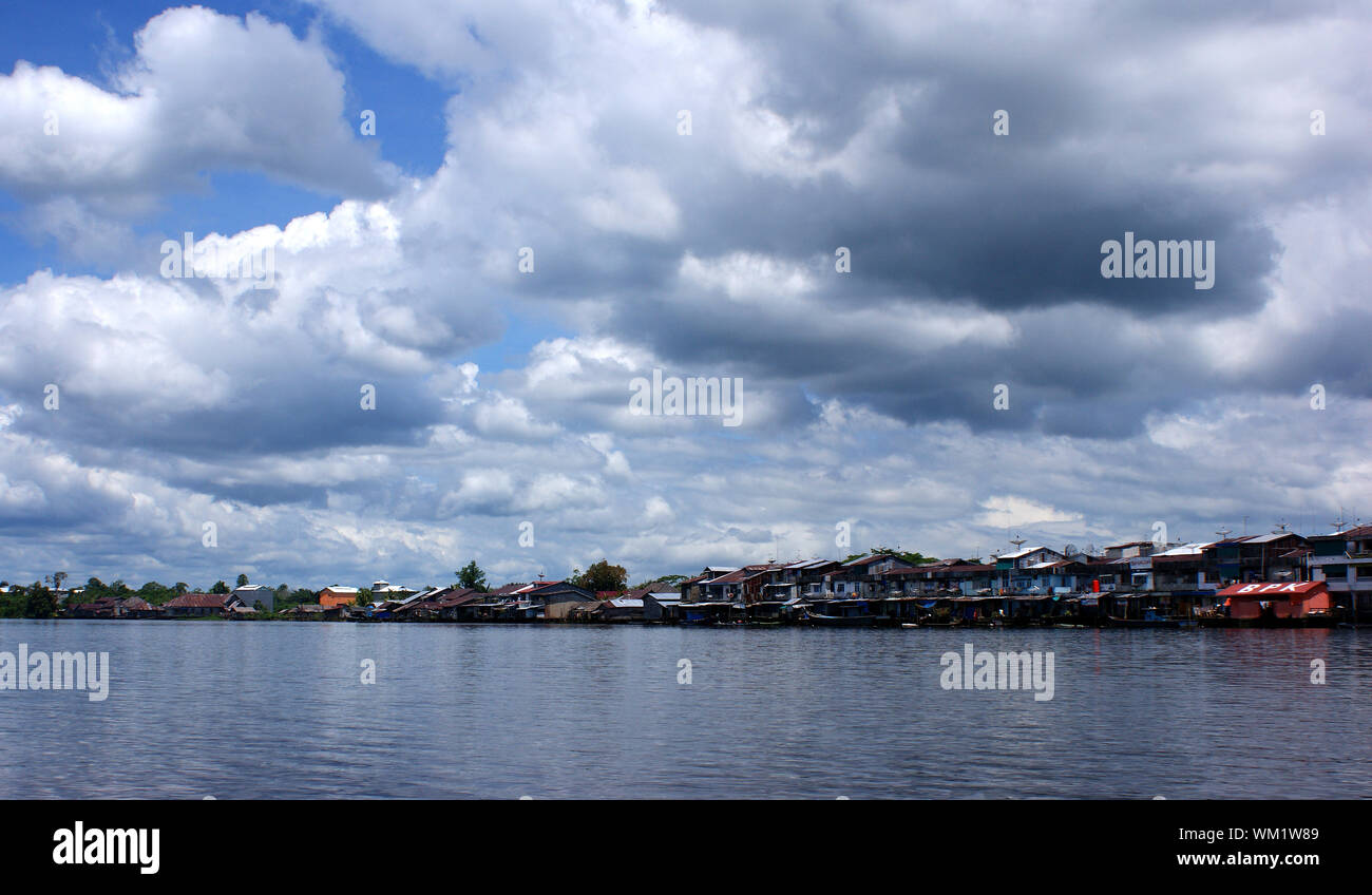 Indonesia Riverside Sekura Village at Sambas Riverside, Sambas, West Kalimantan, Indonesia ...