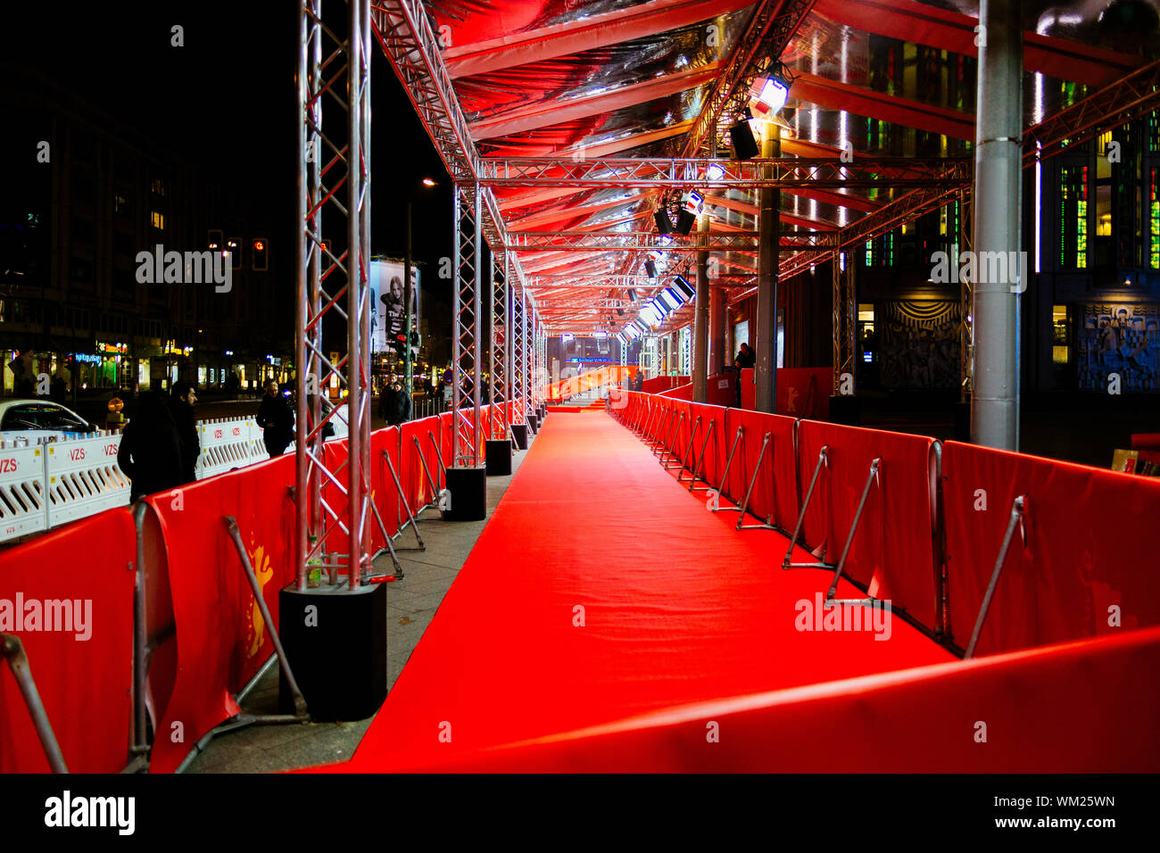Red Carpet In Event At Night Stock Photo