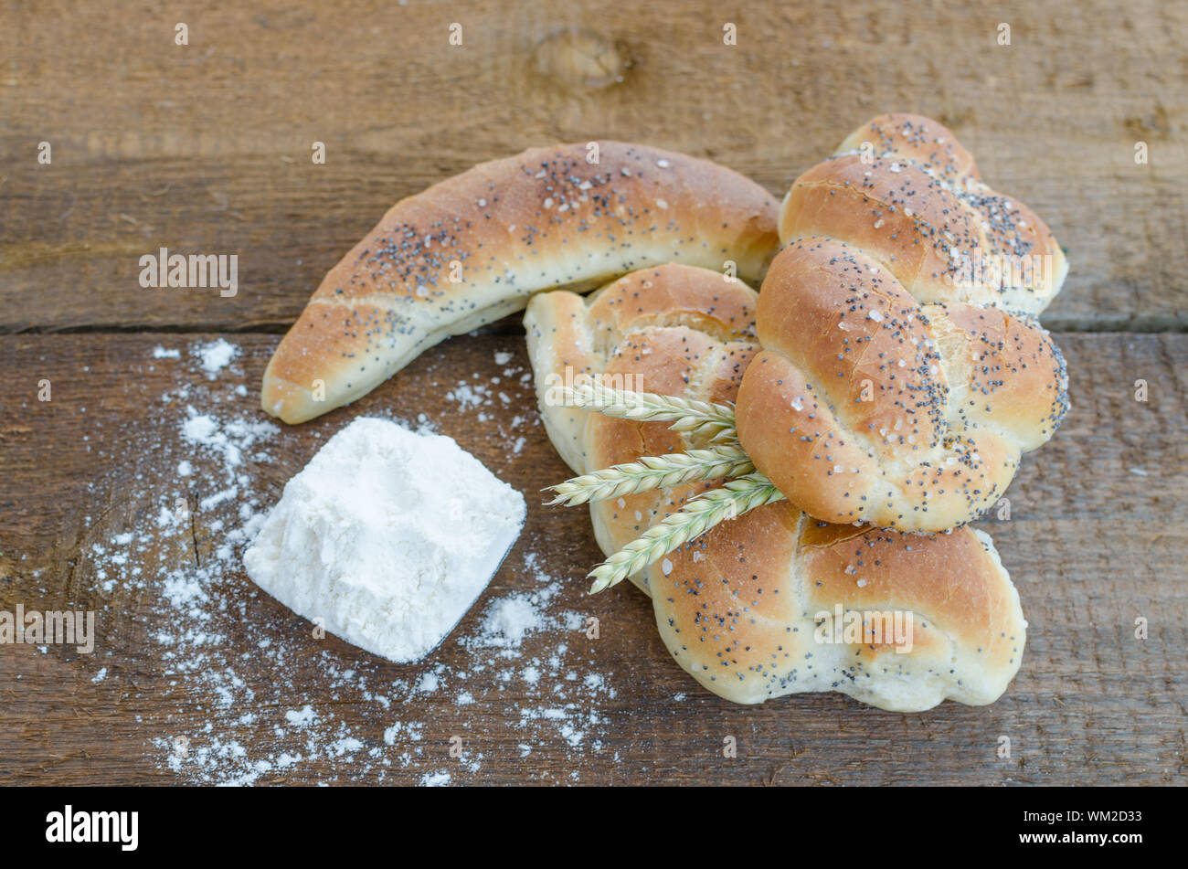 Various baked breads rolls hi-res stock photography and images - Alamy