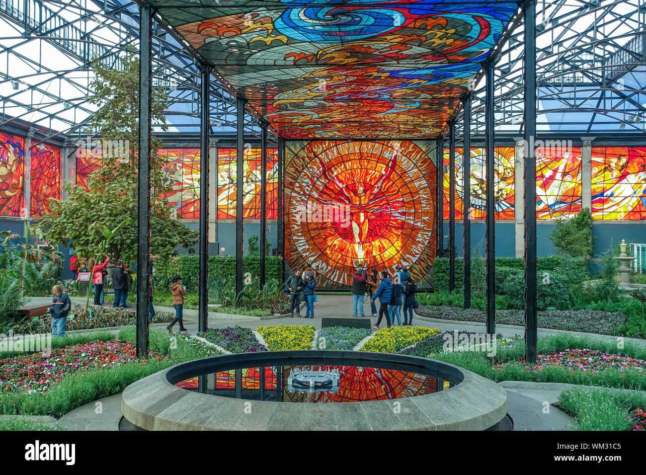 Cosmovitral  - a stained glass garden, Toluca, Mexico Stock Photo