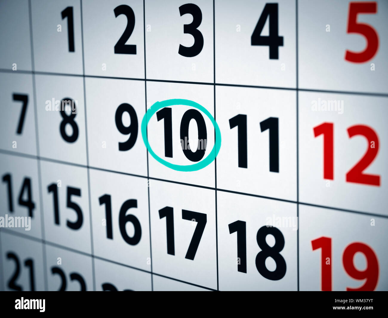 A date circled on a calendar with cyan ink Stock Photo Alamy A date circled on a calendar with cyan ink Stock Photo Alamy