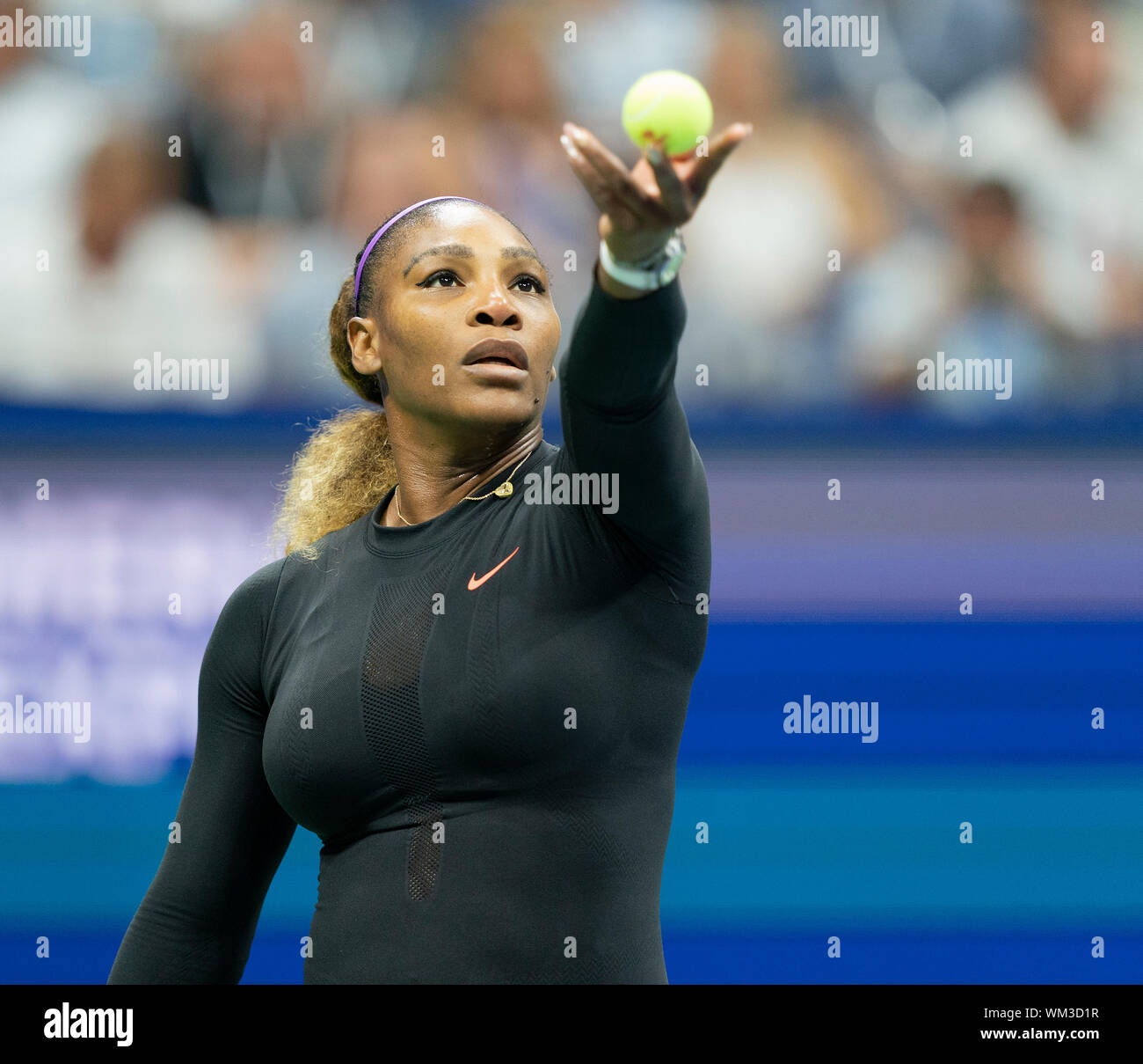 Manchester, United States. 03rd Sep, 2019. Serena Williams (USA) in action during quarter final of US Open Championships against Qiang Wang (China) at Billie Jean King National Tennis Center (Photo by Lev Radin/Pacific Press) Credit: Pacific Press Agency/Alamy Live News Stock Photo